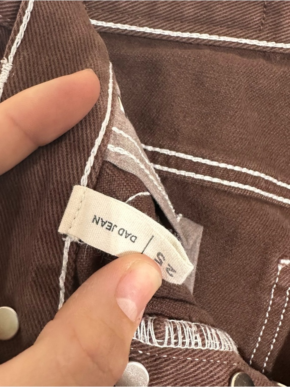 Pacsun Brown Dad Jeans Straight Leg Size 25 - Picture 5 of 9